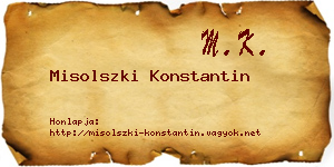 Misolszki Konstantin névjegykártya
